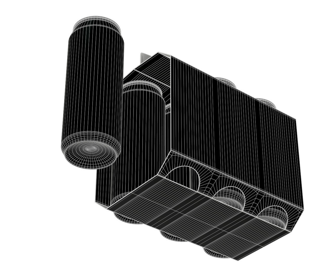 beer package with handle 3D model_5