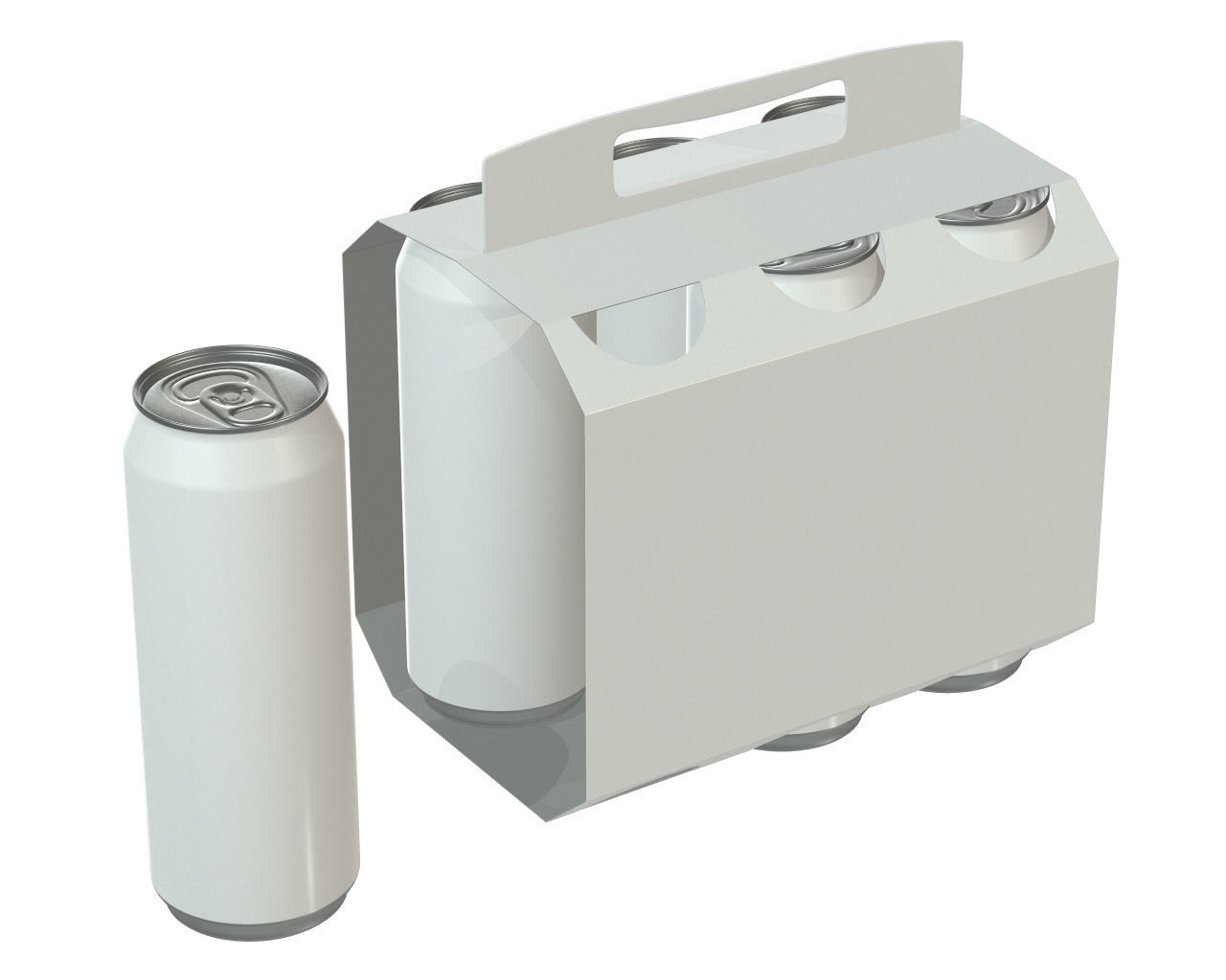 beer package with handle 3D model_3