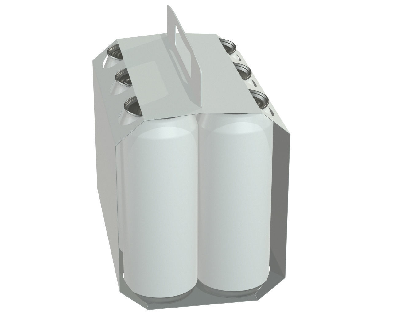 beer package with handle 3D model_2