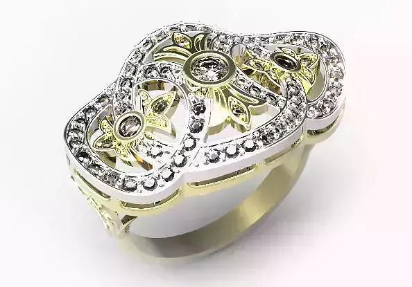 Gold ring with a diamond