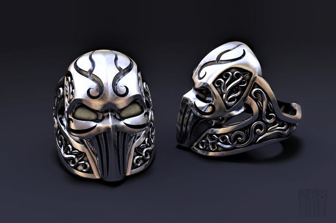 ring mask with patterns 3D print model