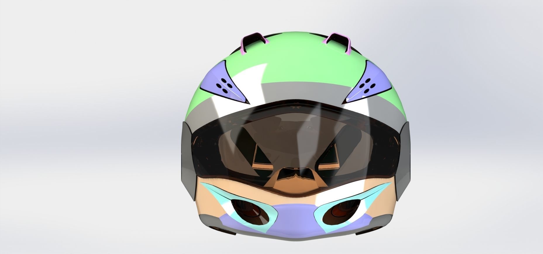 Helmet motorcycle model 3D model_2