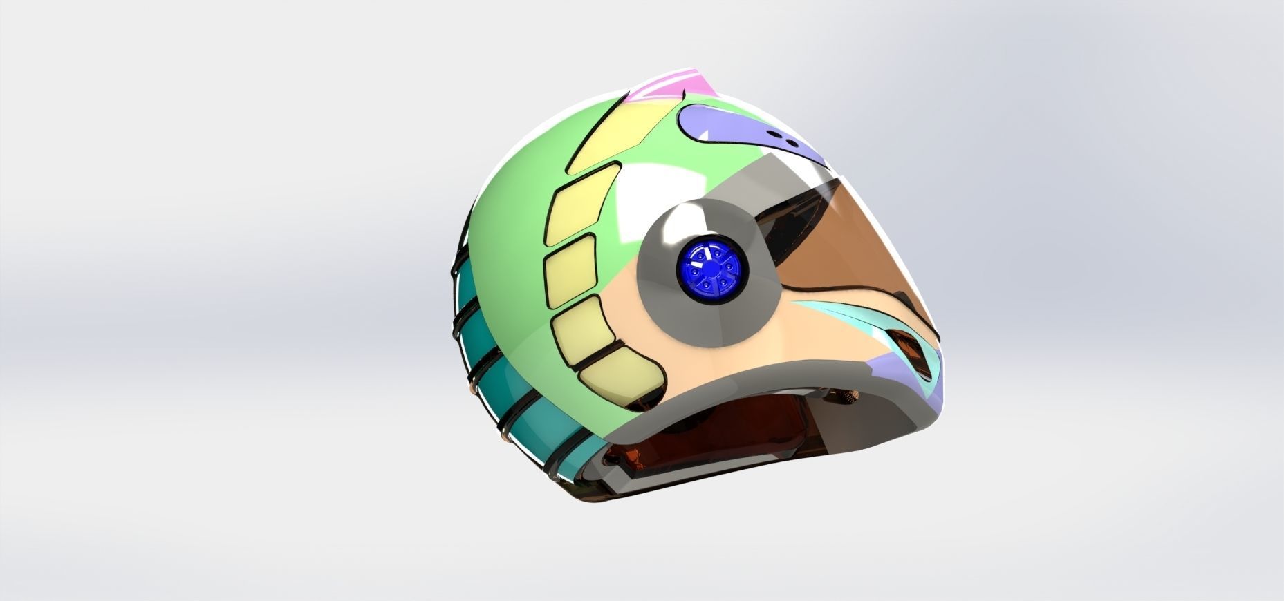 Helmet motorcycle model 3D model_3