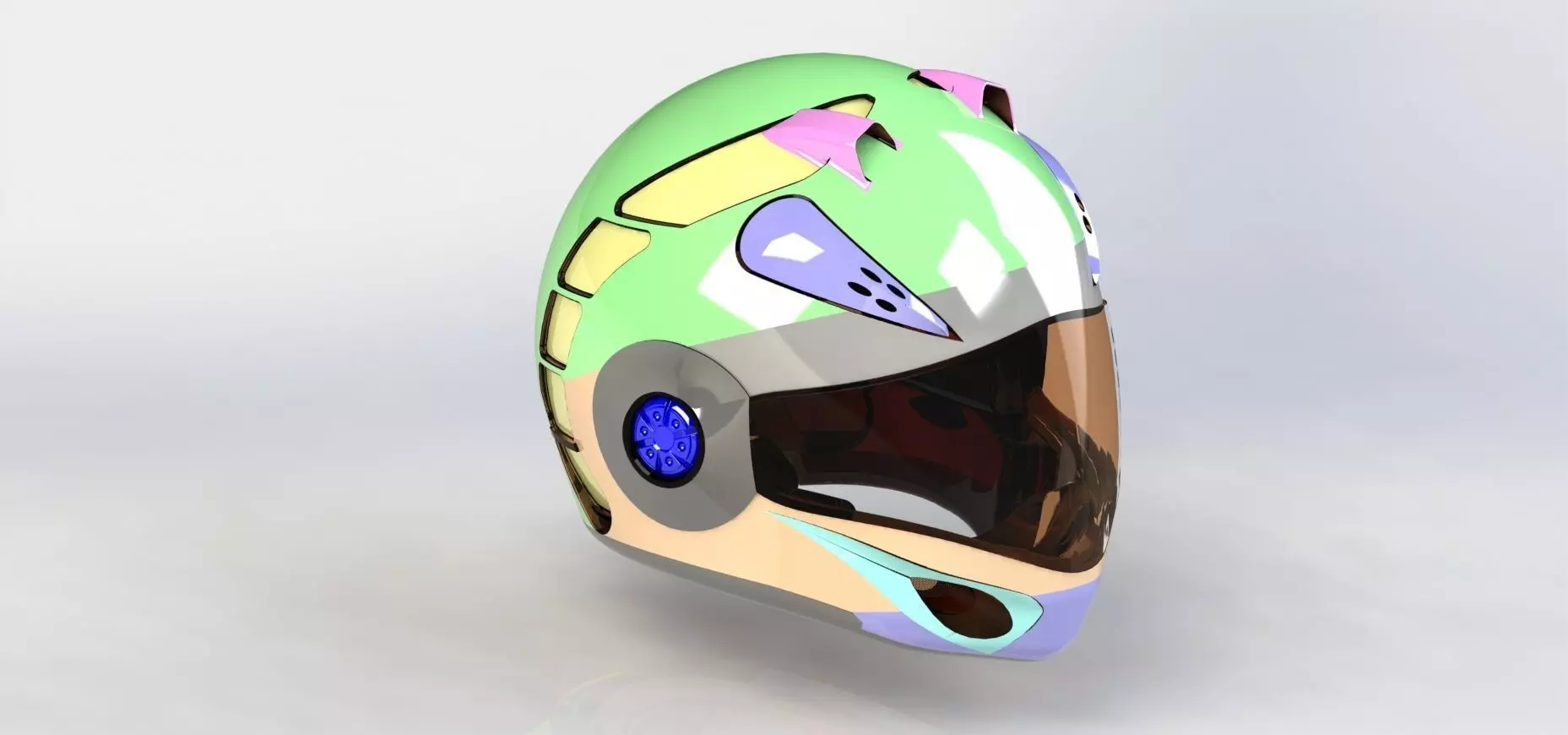 Helmet motorcycle model 3D model_0