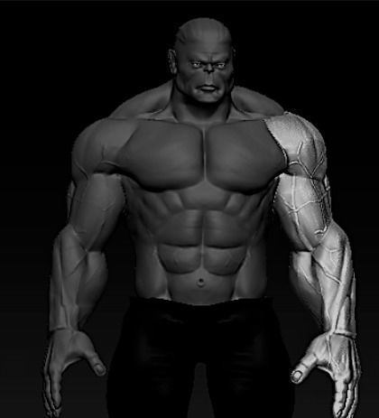 silver man Low-poly 3D model_1