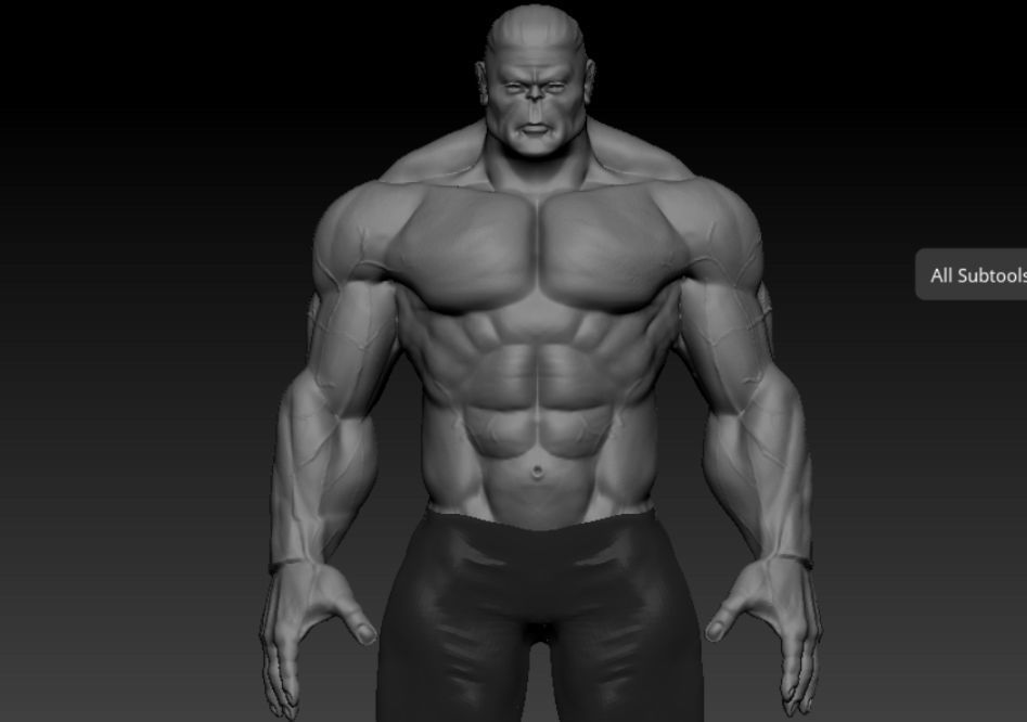 silver man Low-poly 3D model_4