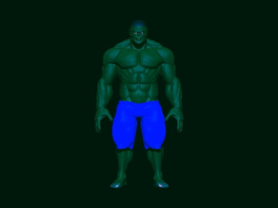 silver man Low-poly 3D model_9