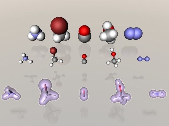 Collection of tiny molecules 3D model