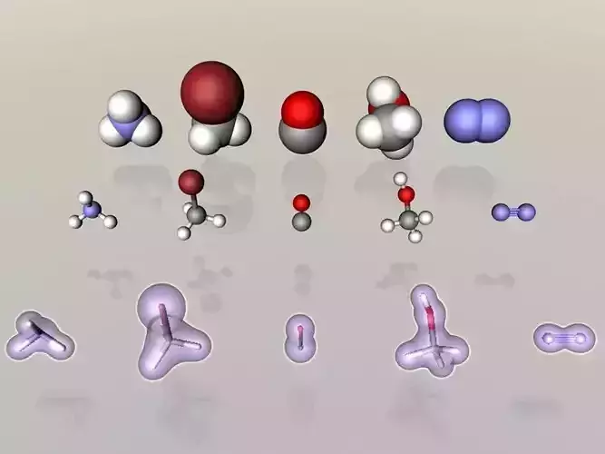 Collection of tiny molecules 3D model