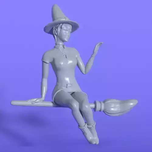 Cute Anime Witch 3D print model
