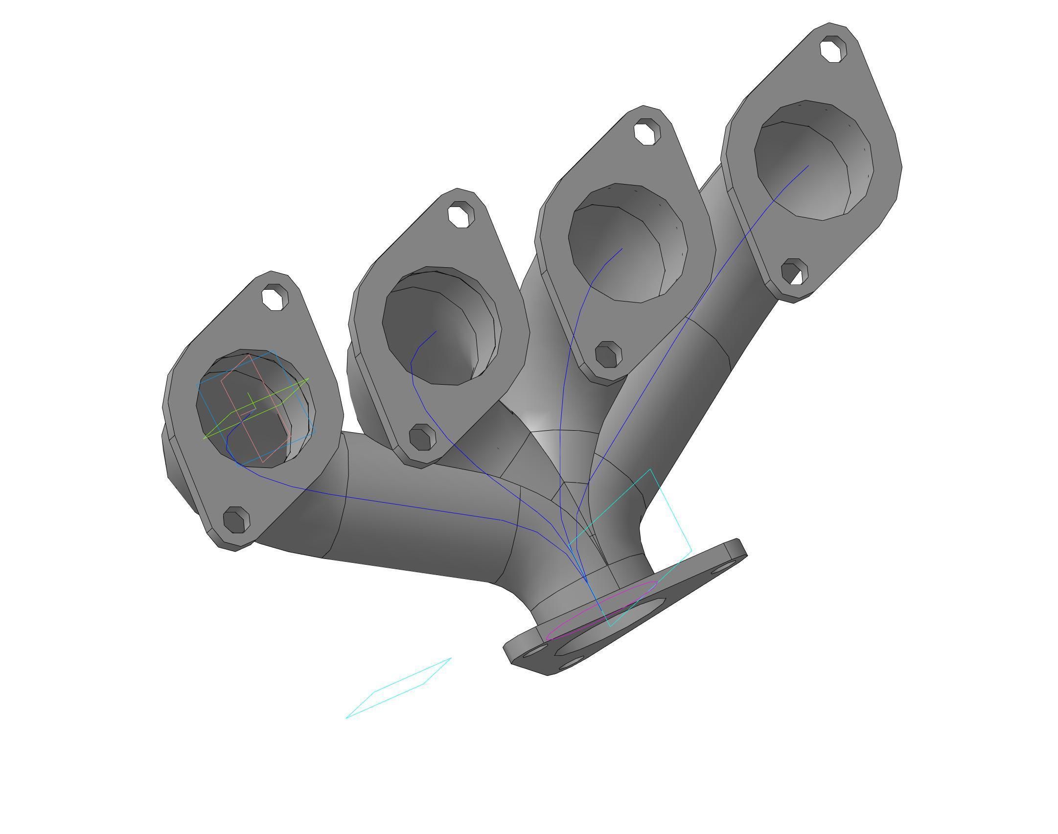 collector exhaust manifold Free 3D model_1