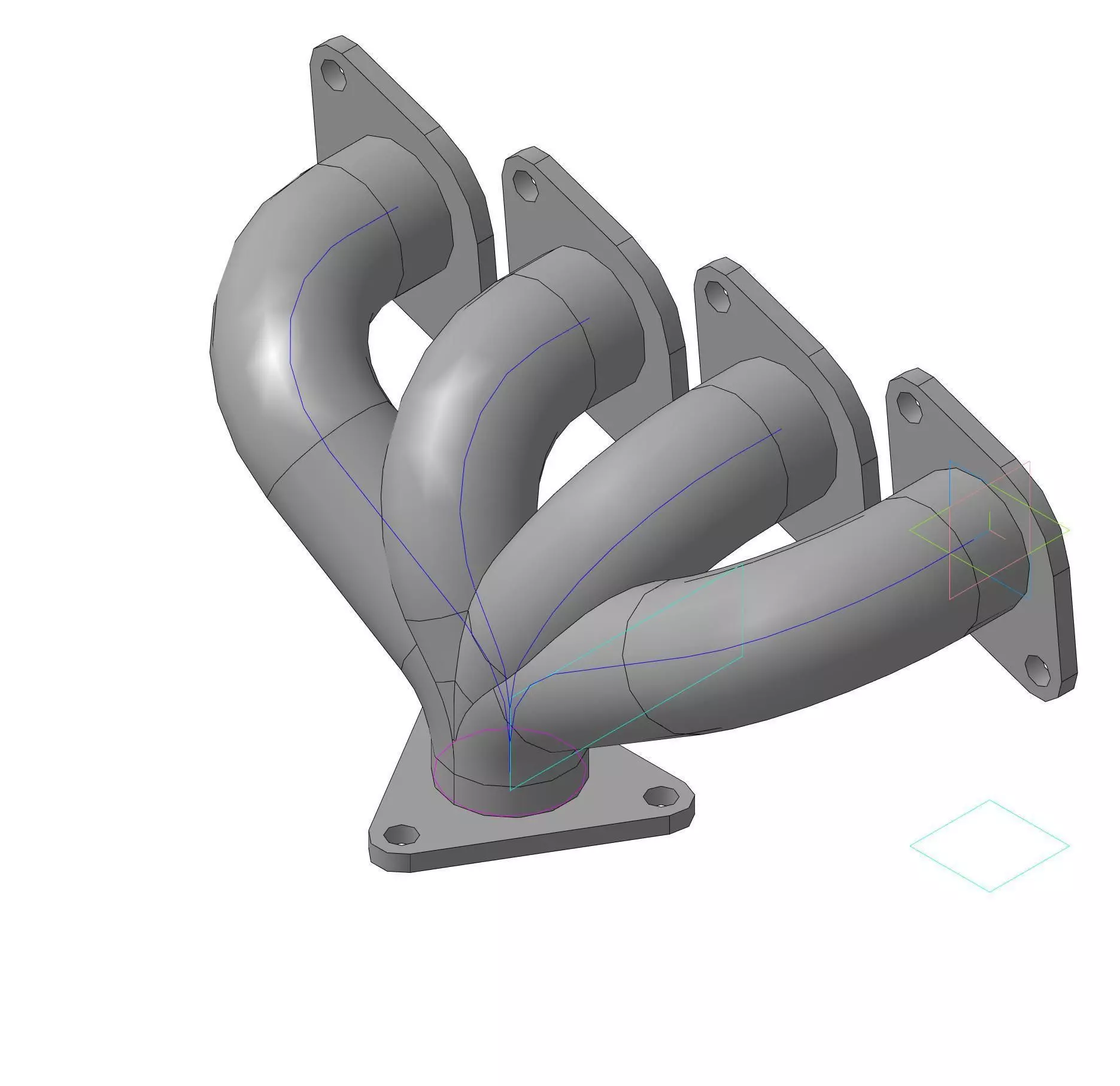 collector exhaust manifold Free 3D model_0