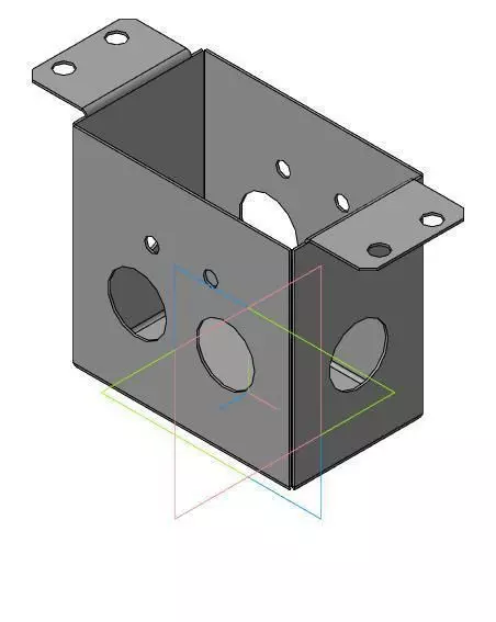 box box box metal with two holes Free 3D model_0