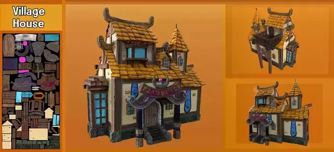 Cartoon village house