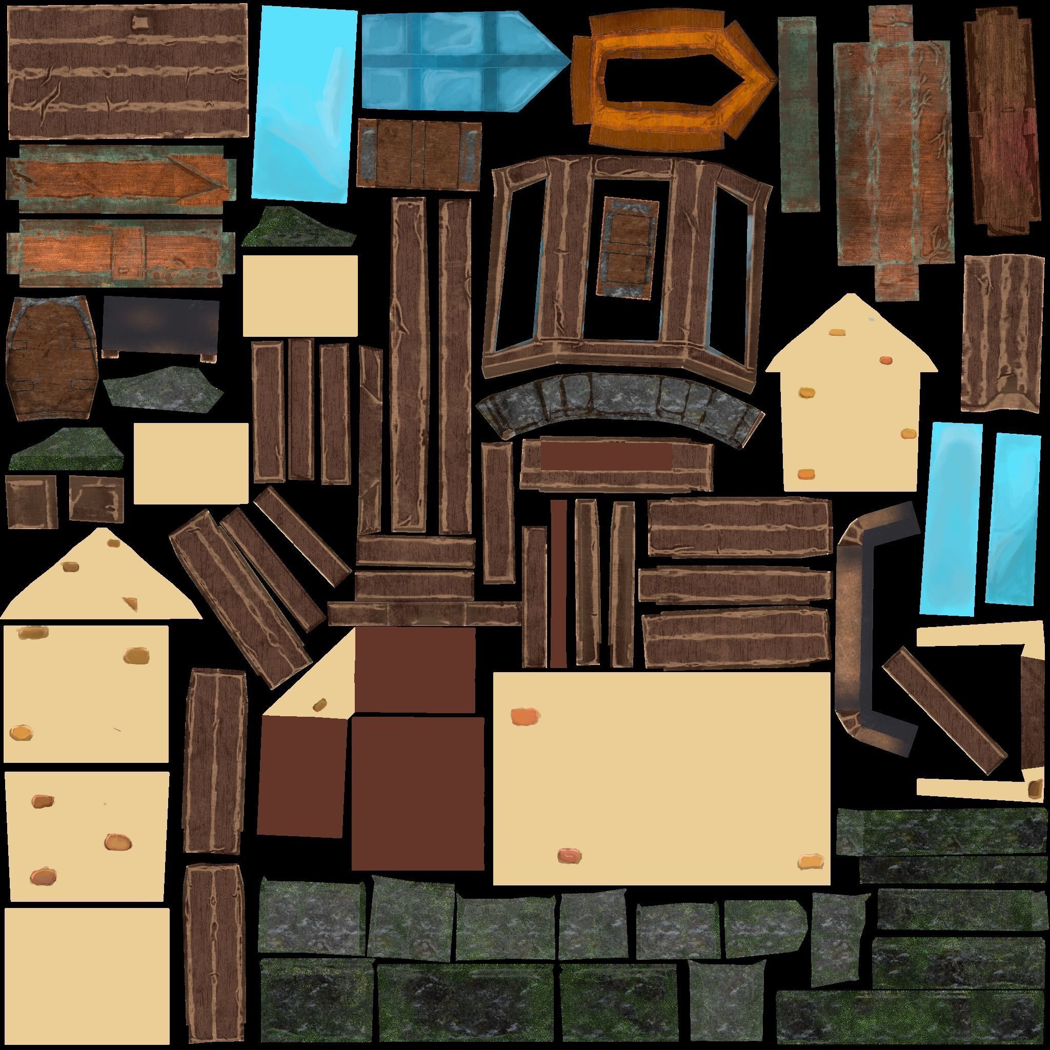 Cartoon village house Low-poly 3D model_6