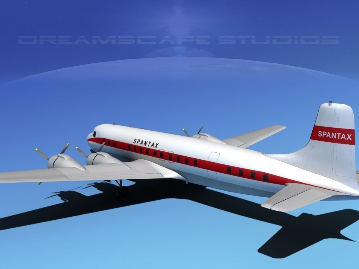 Douglas DC-7C Spantax 3D model_5