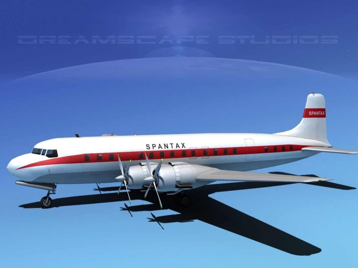 Douglas DC-7C Spantax 3D model_3