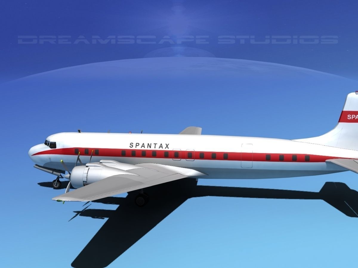 Douglas DC-7C Spantax 3D model_4