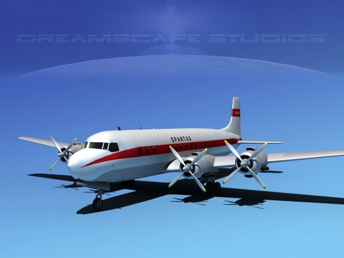 Douglas DC-7C Spantax 3D model_2