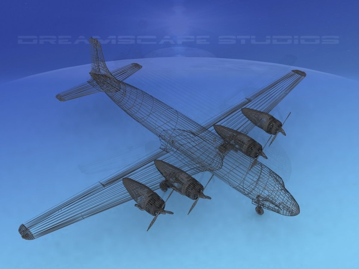 Douglas DC-7C Spantax 3D model_13