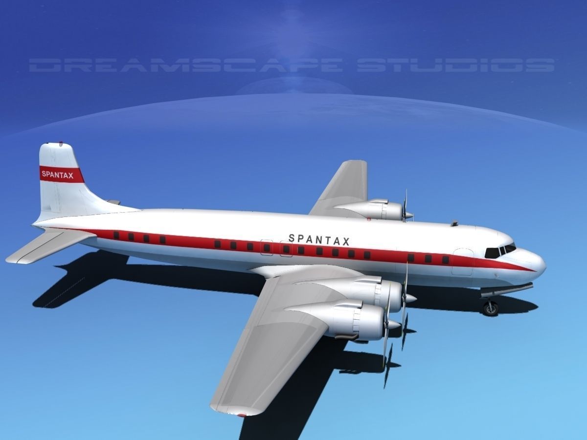 Douglas DC-7C Spantax 3D model_10