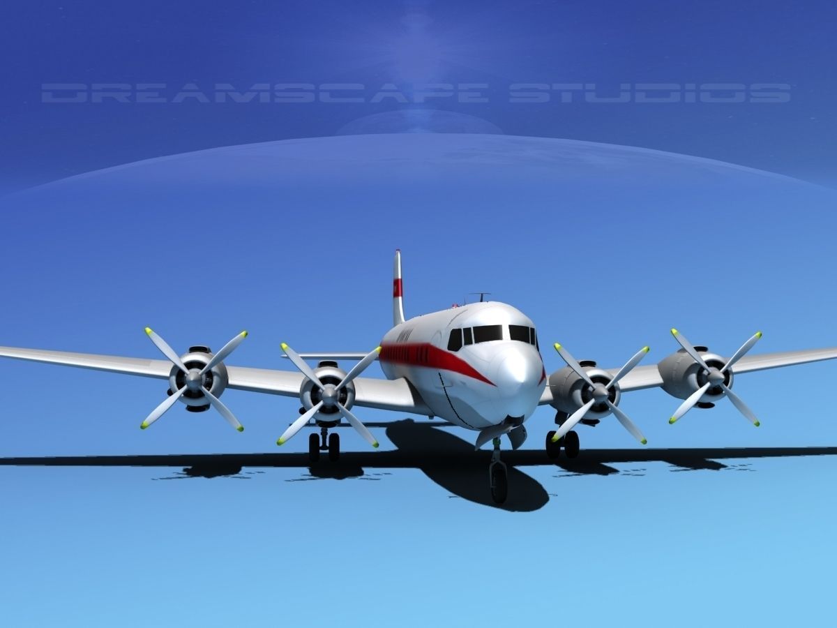 Douglas DC-7C Spantax 3D model_1