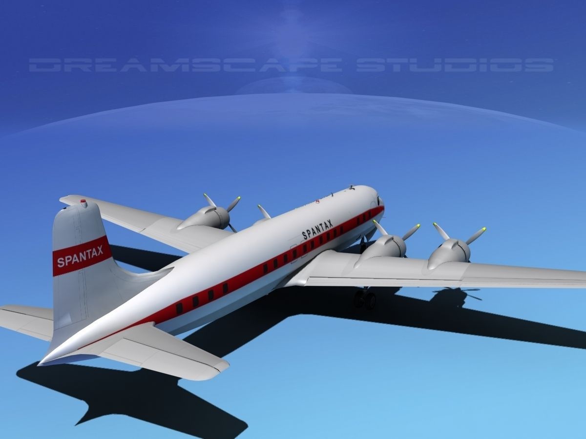 Douglas DC-7C Spantax 3D model_7