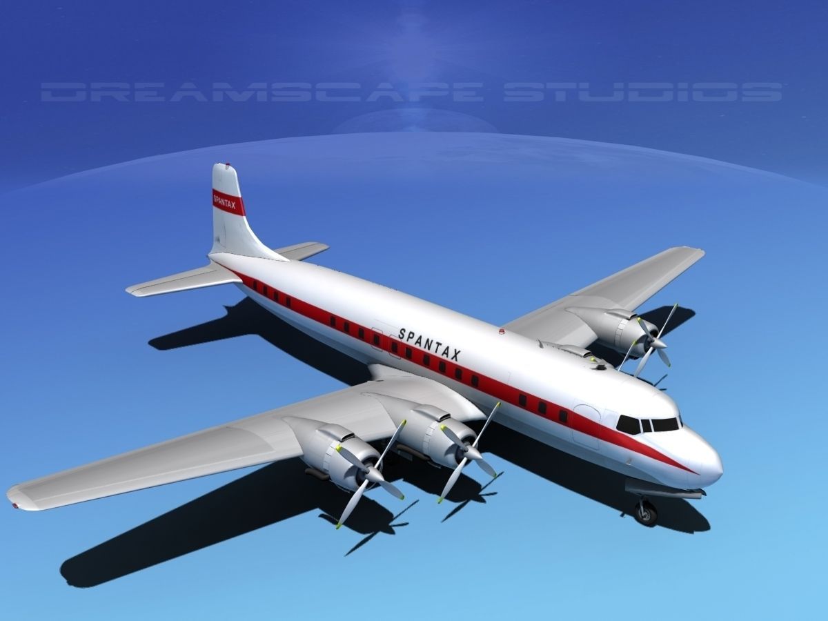 Douglas DC-7C Spantax 3D model_9