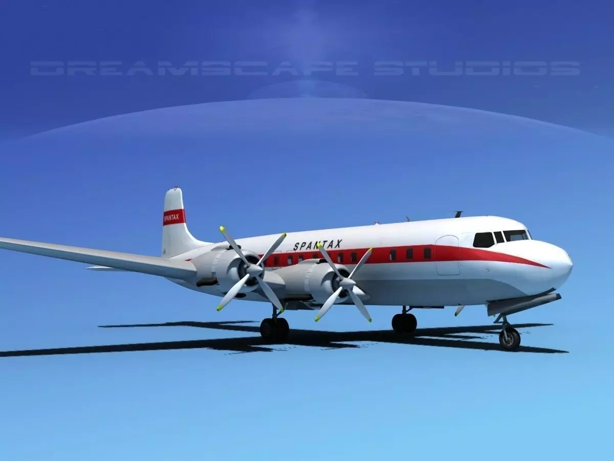 Douglas DC-7C Spantax 3D model_0