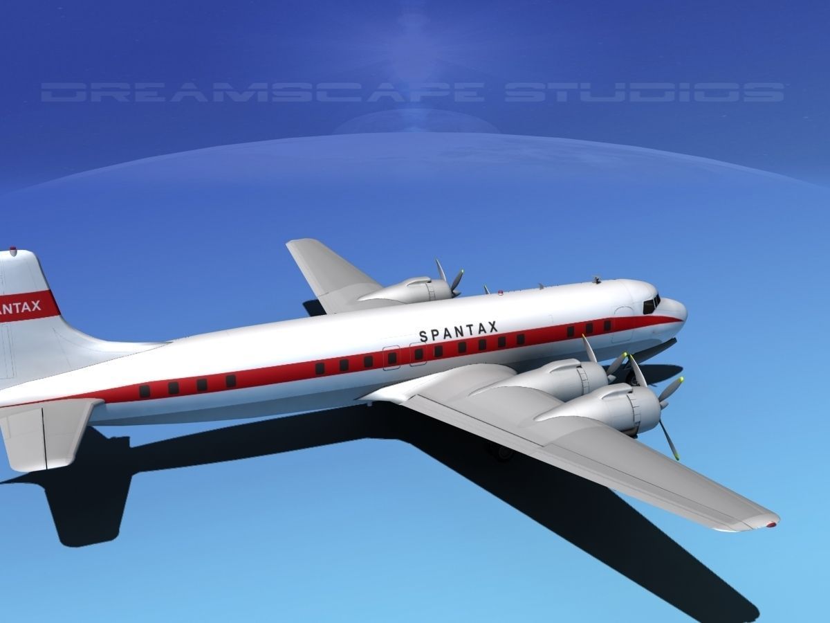 Douglas DC-7C Spantax 3D model_8