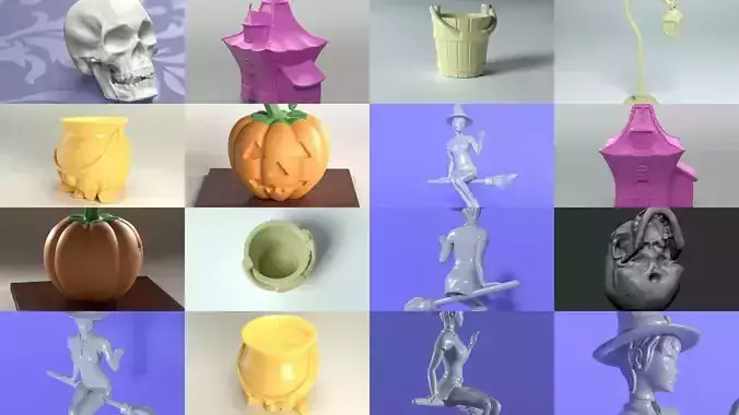 Spooky Halloween Pack - Character and props 3D Model Collection