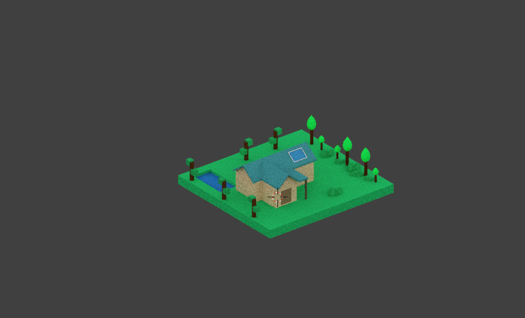 Simple Low poly house  3D model_2
