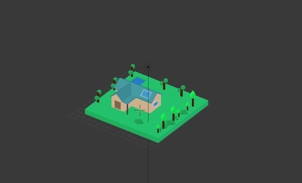 Simple Low poly house  3D model_3