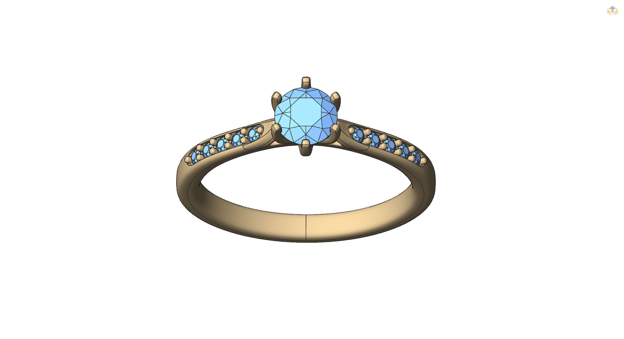  ring with stones   5588 3D print model_4