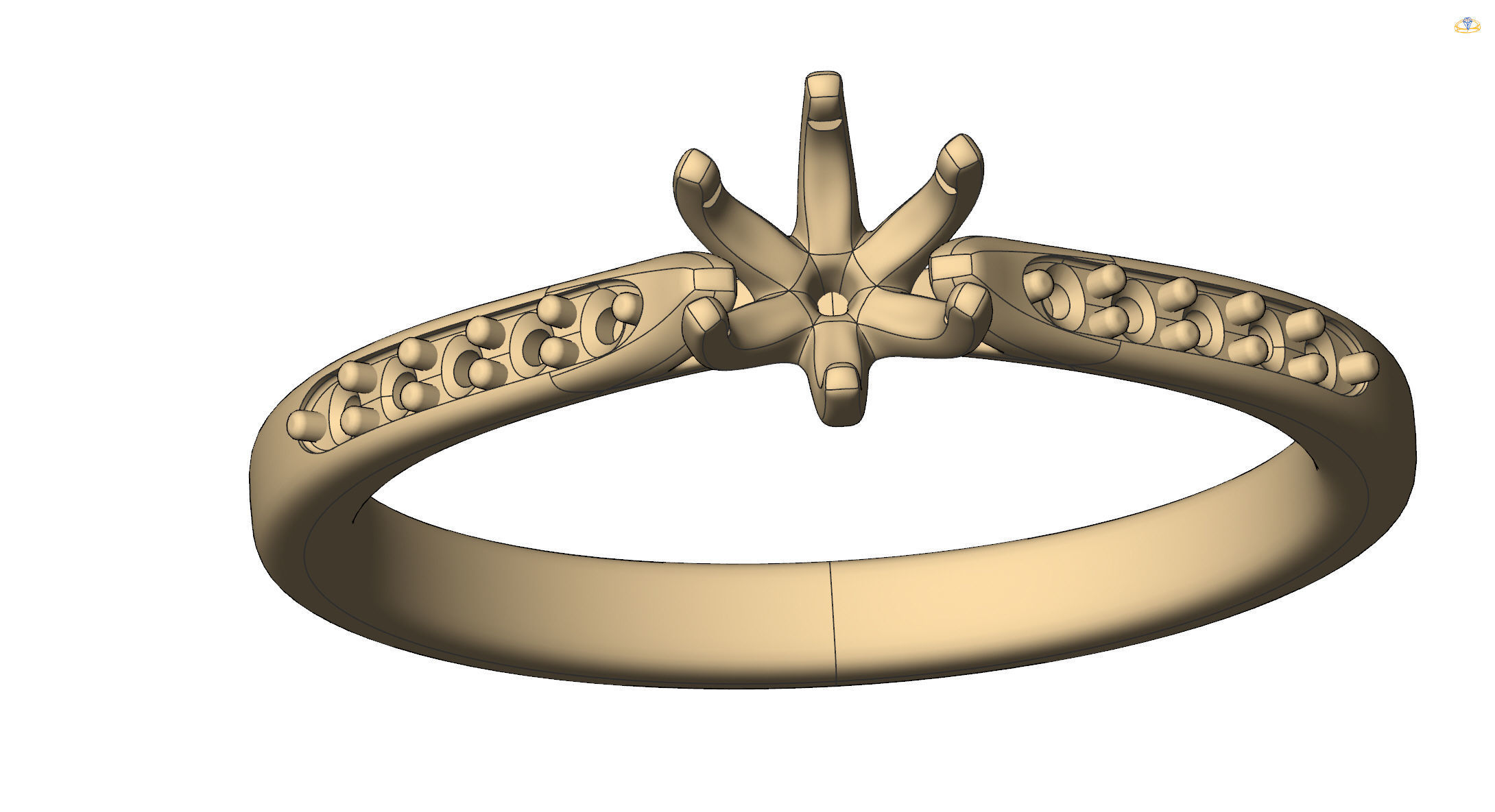  ring with stones   5588 3D print model_10