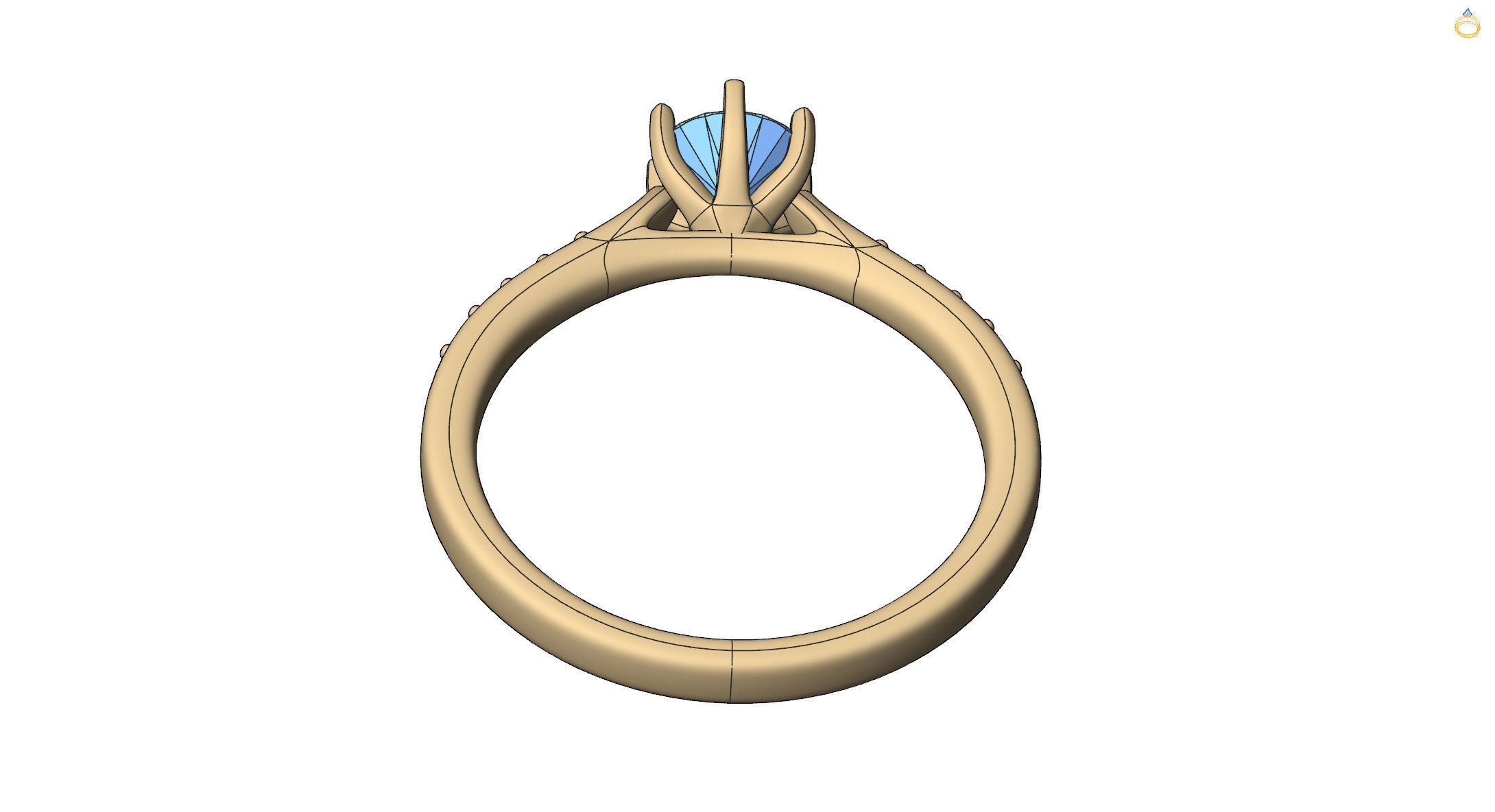  ring with stones   5588 3D print model_8