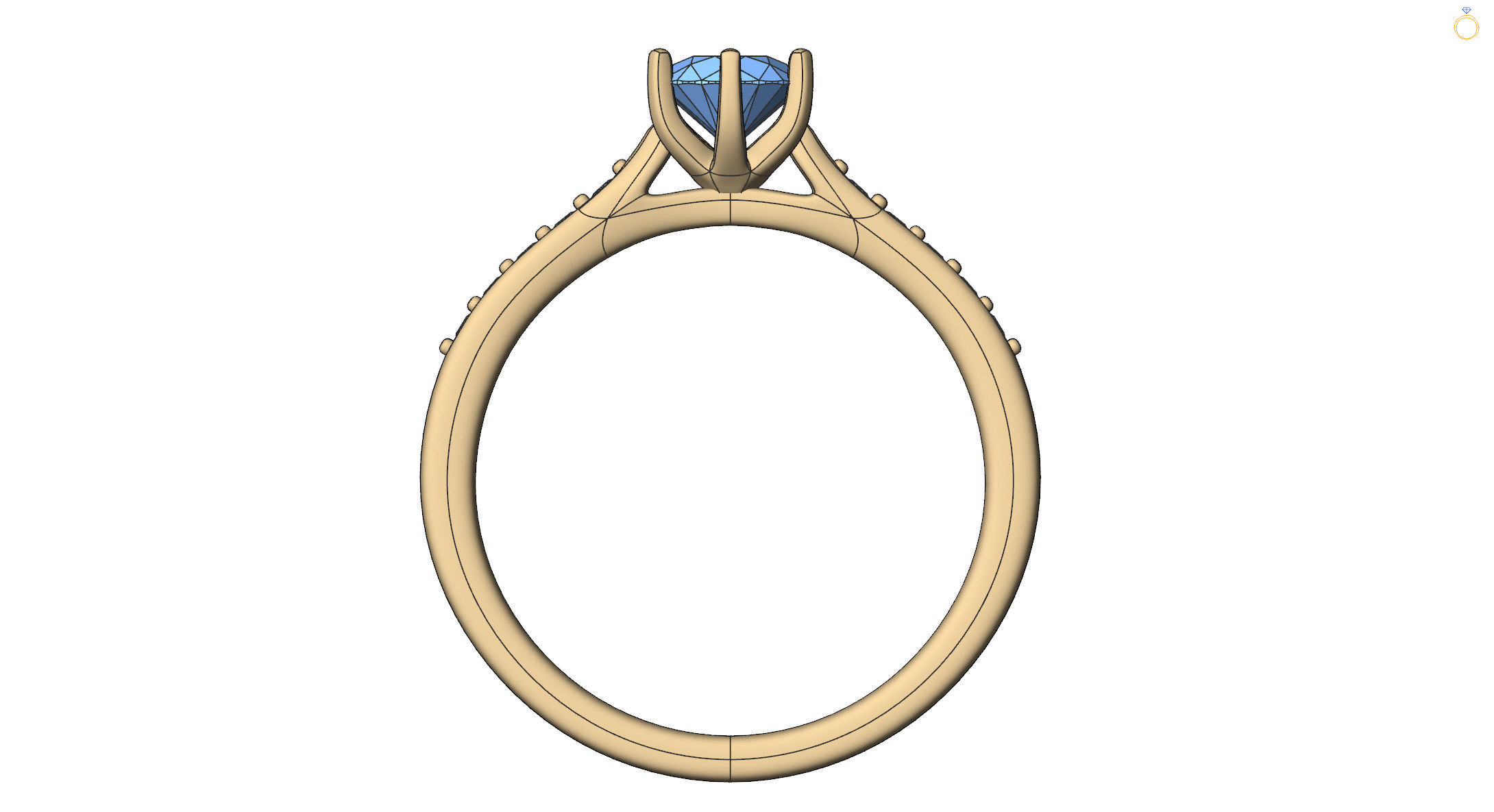  ring with stones   5588 3D print model_7