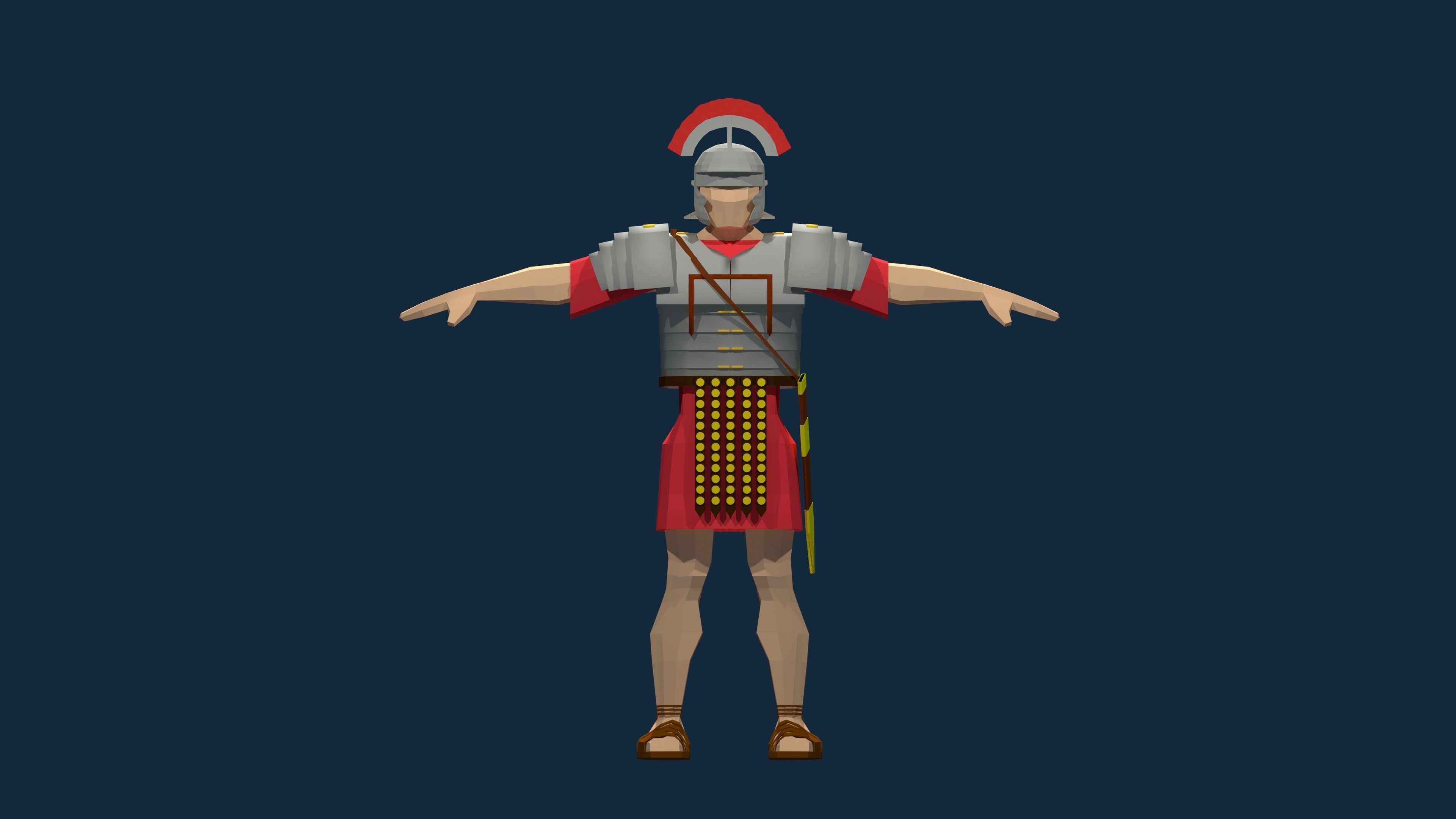 Roman Legionary and Centurion Low-poly 3D model_4