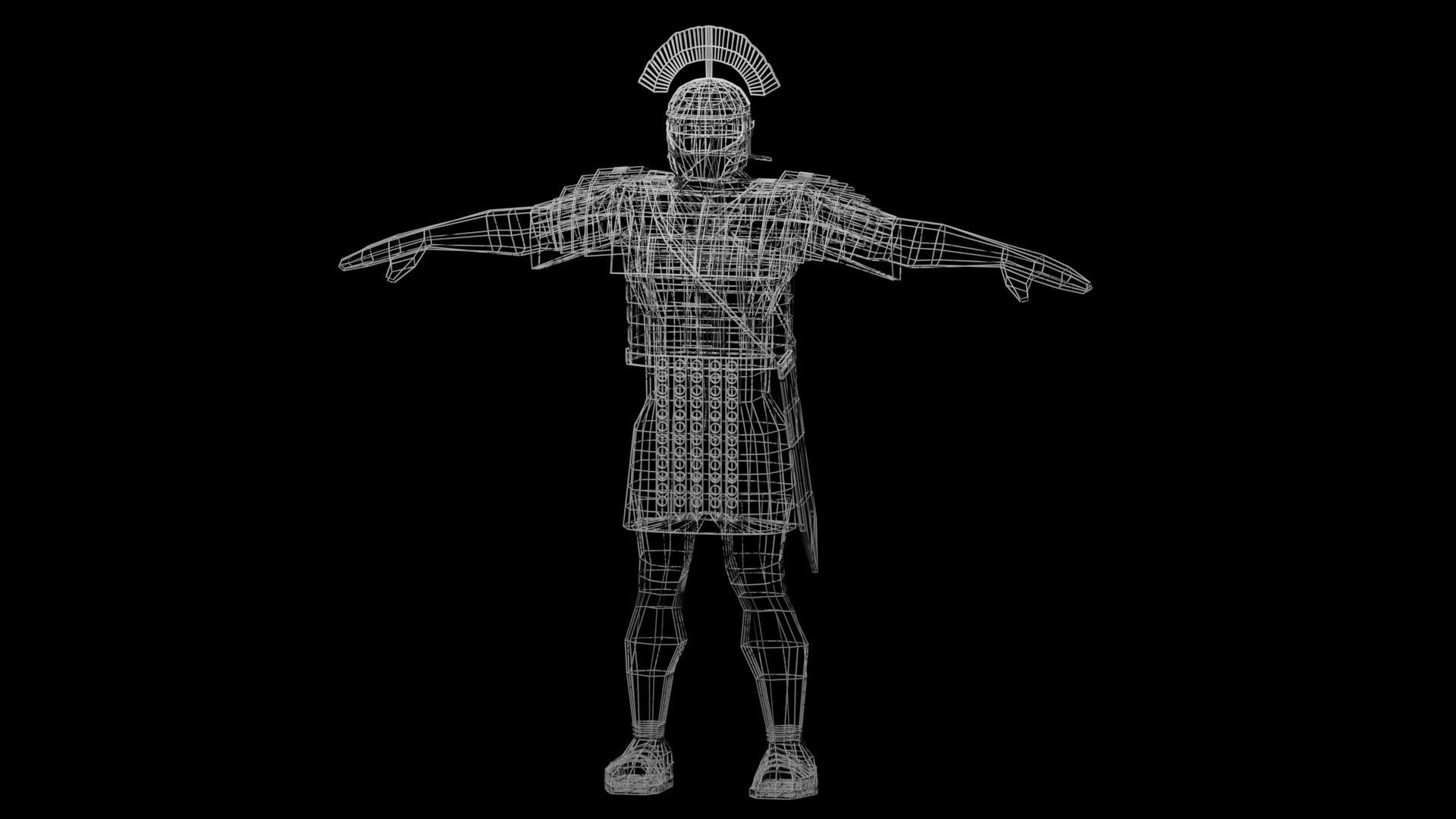 Roman Legionary and Centurion Low-poly 3D model_6