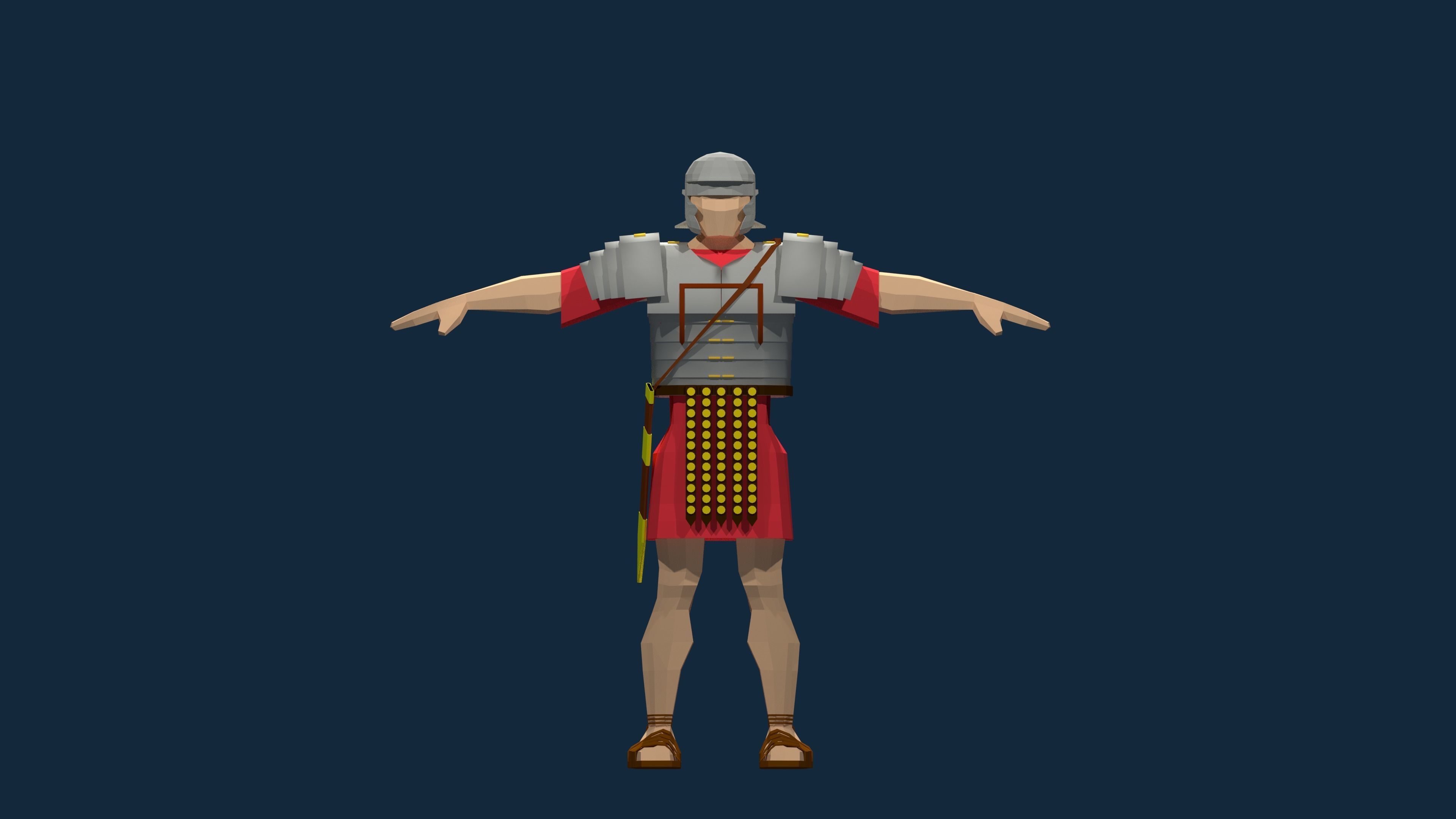 Roman Legionary and Centurion Low-poly 3D model_1