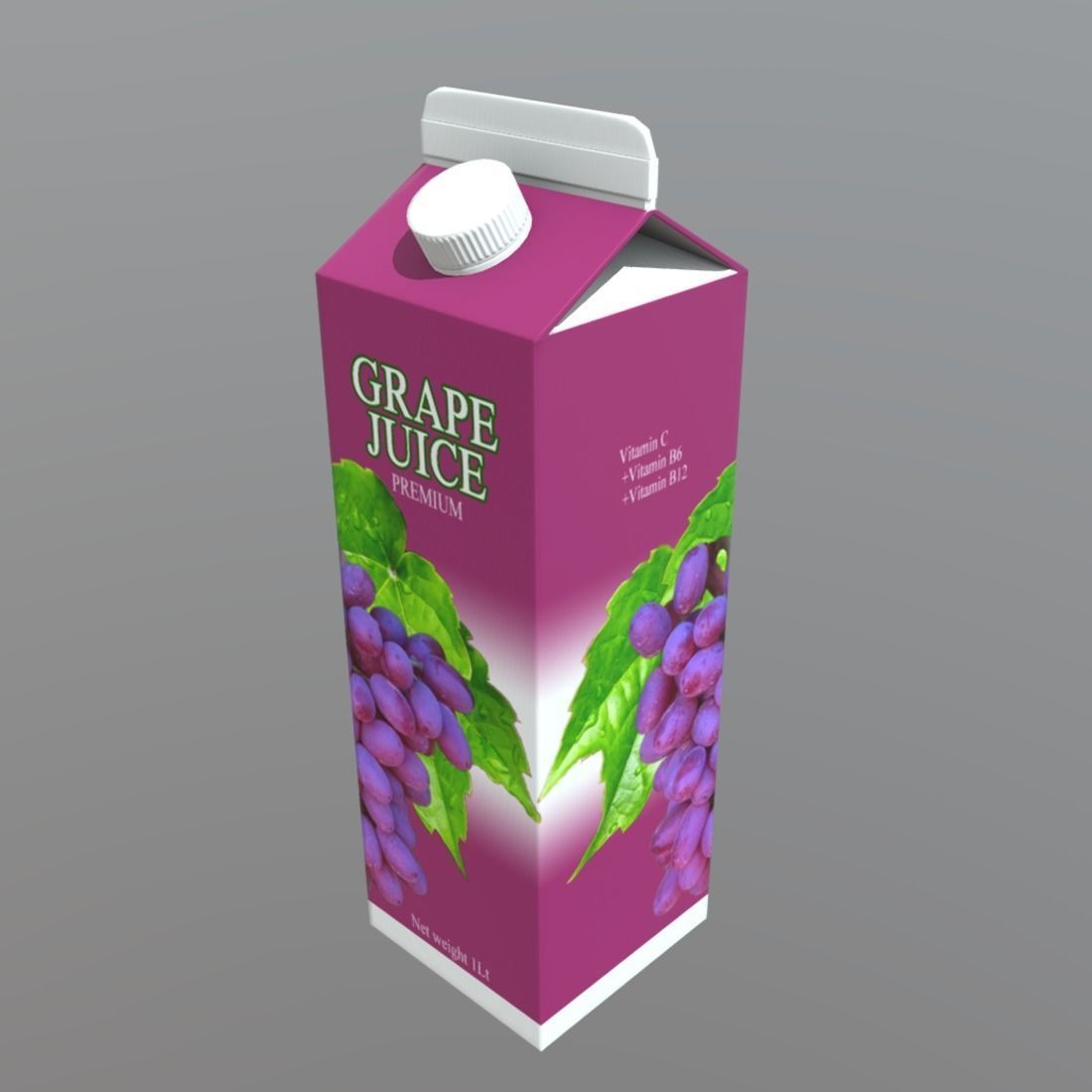 Grape Juice Low-poly 3D model_1