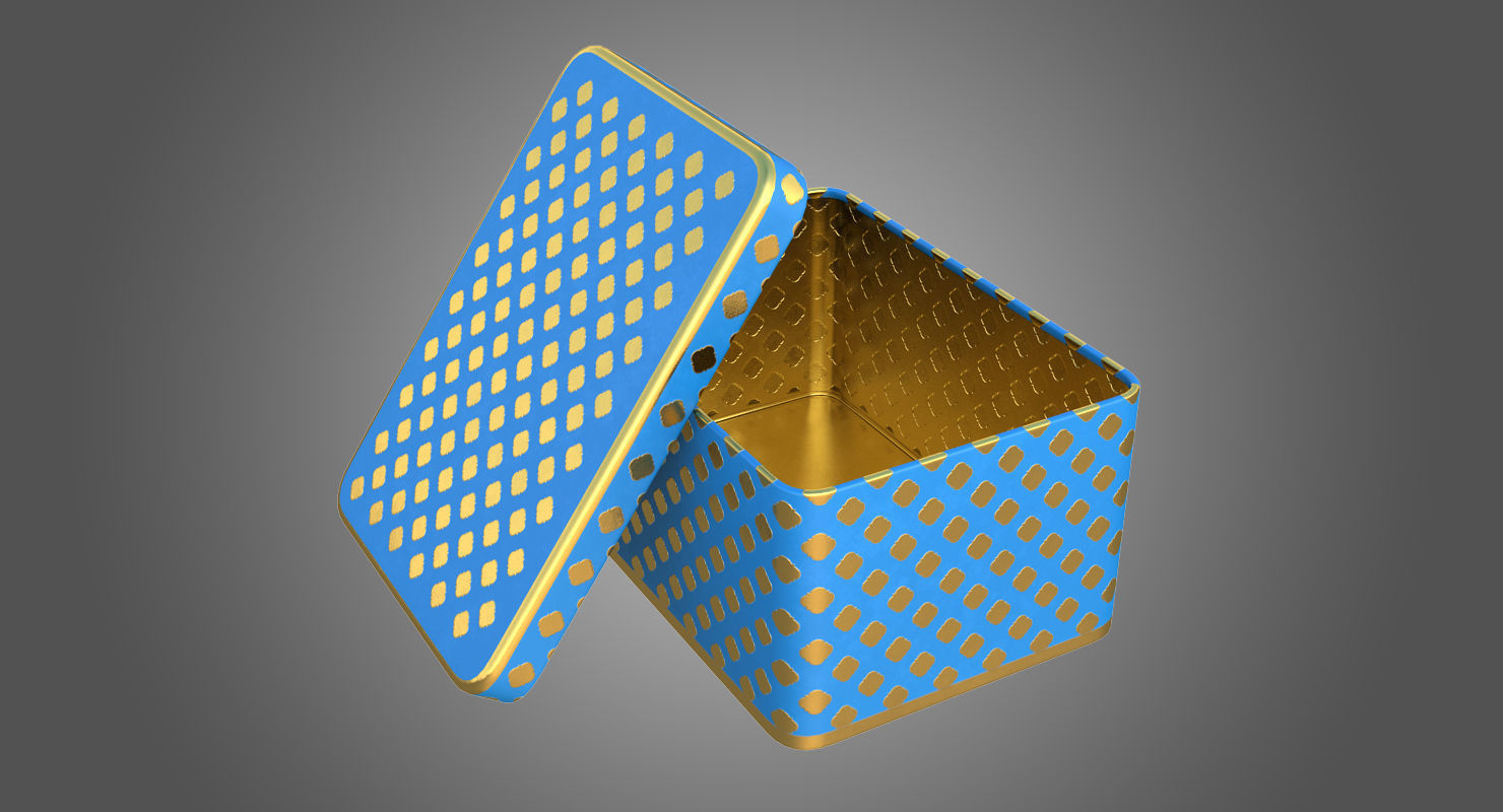 Metal Box model Low-poly 3D model_2