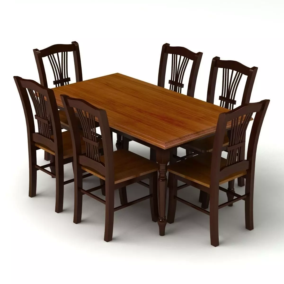 Chair and Table Set 3D model_0