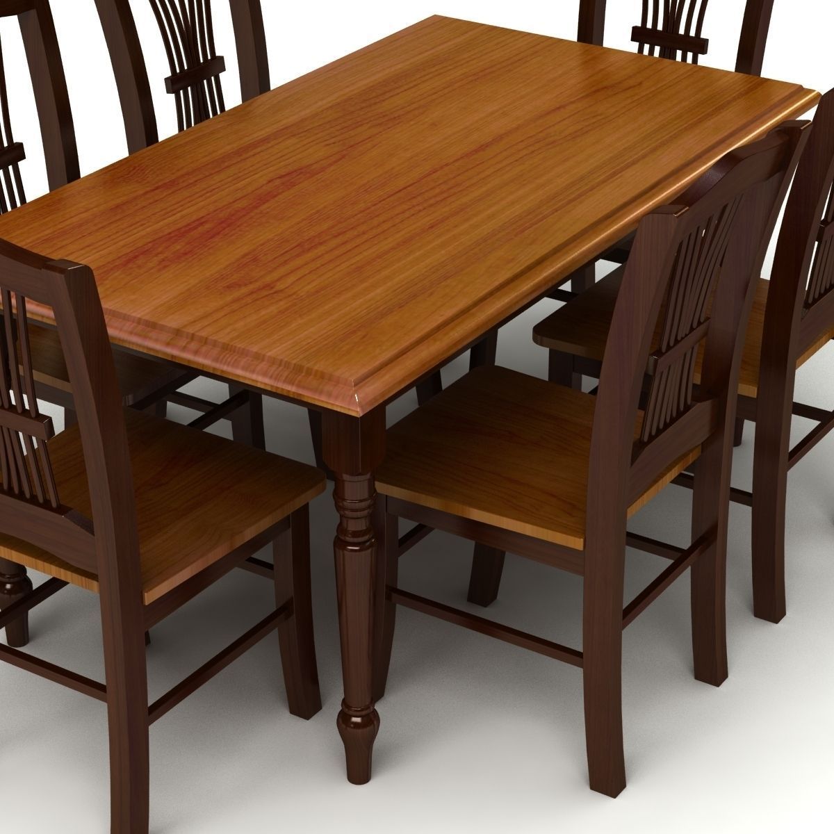 Chair and Table Set 3D model_2