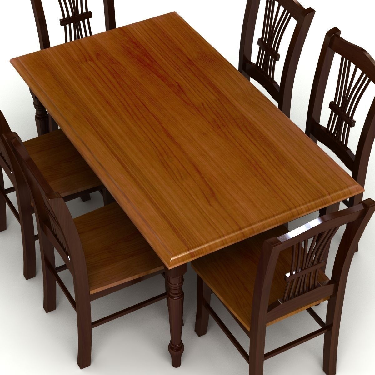 Chair and Table Set 3D model_6