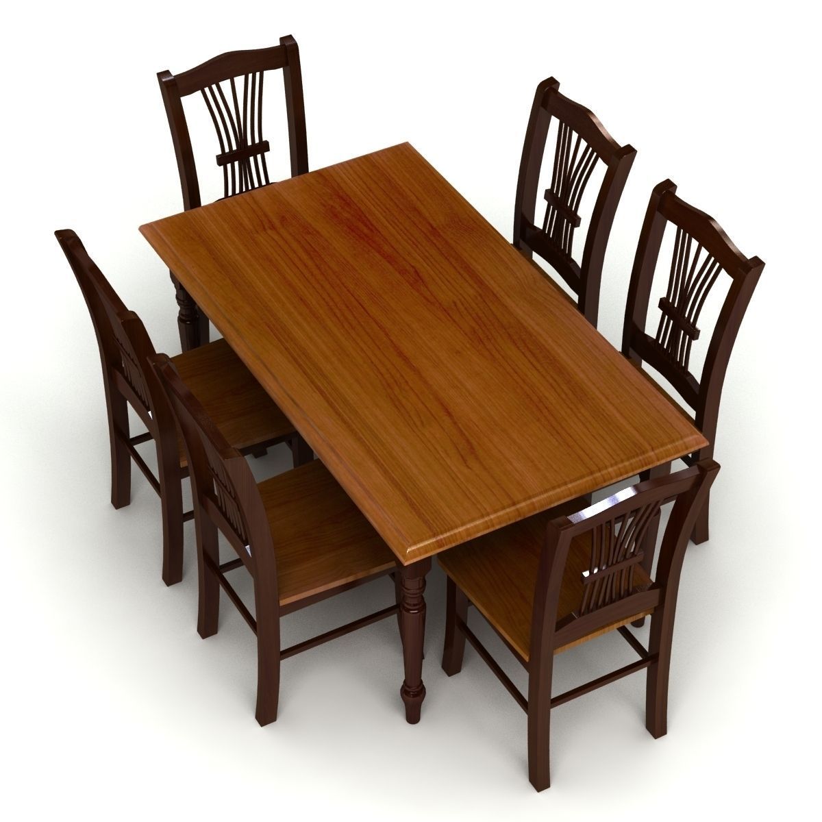 Chair and Table Set 3D model_5