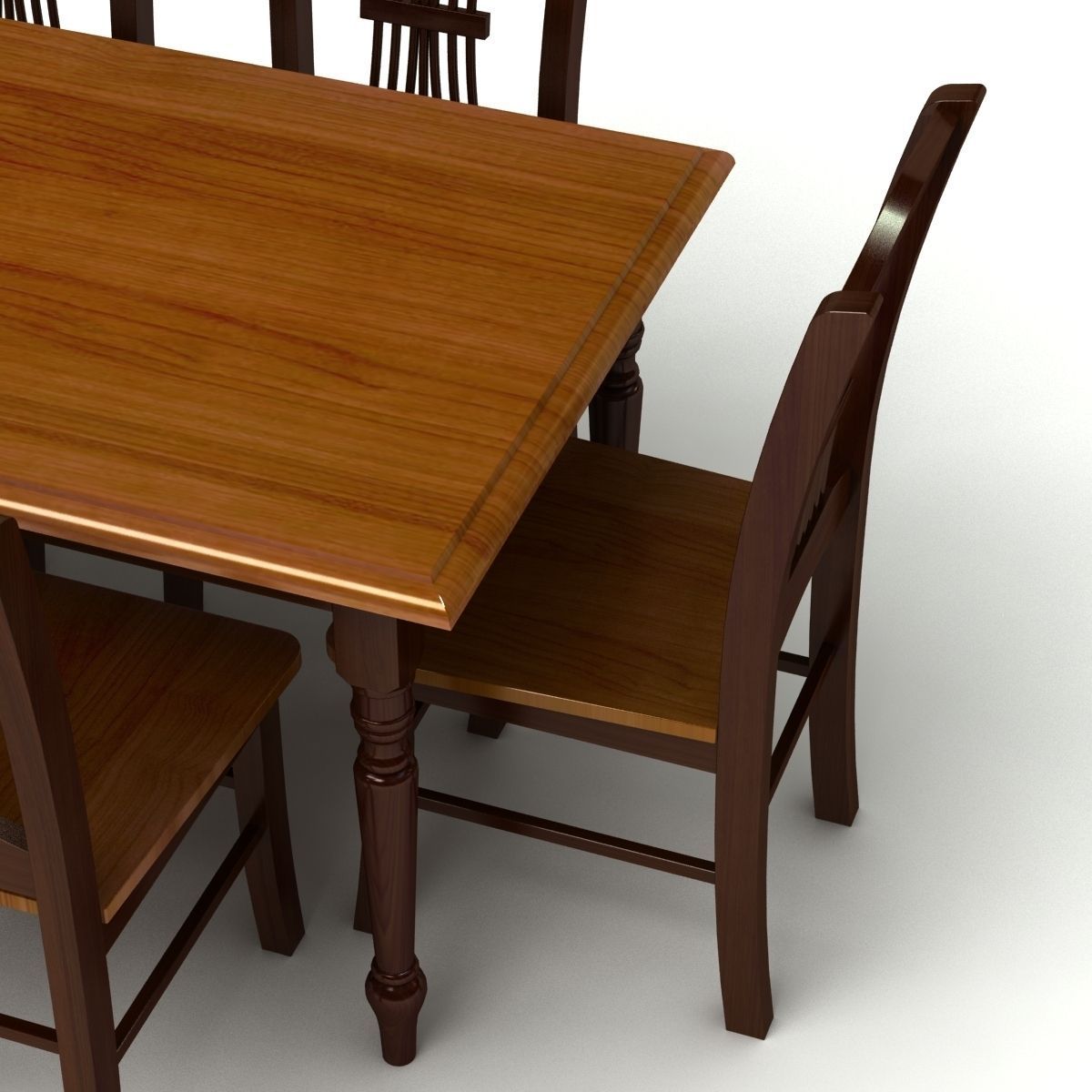 Chair and Table Set 3D model_3