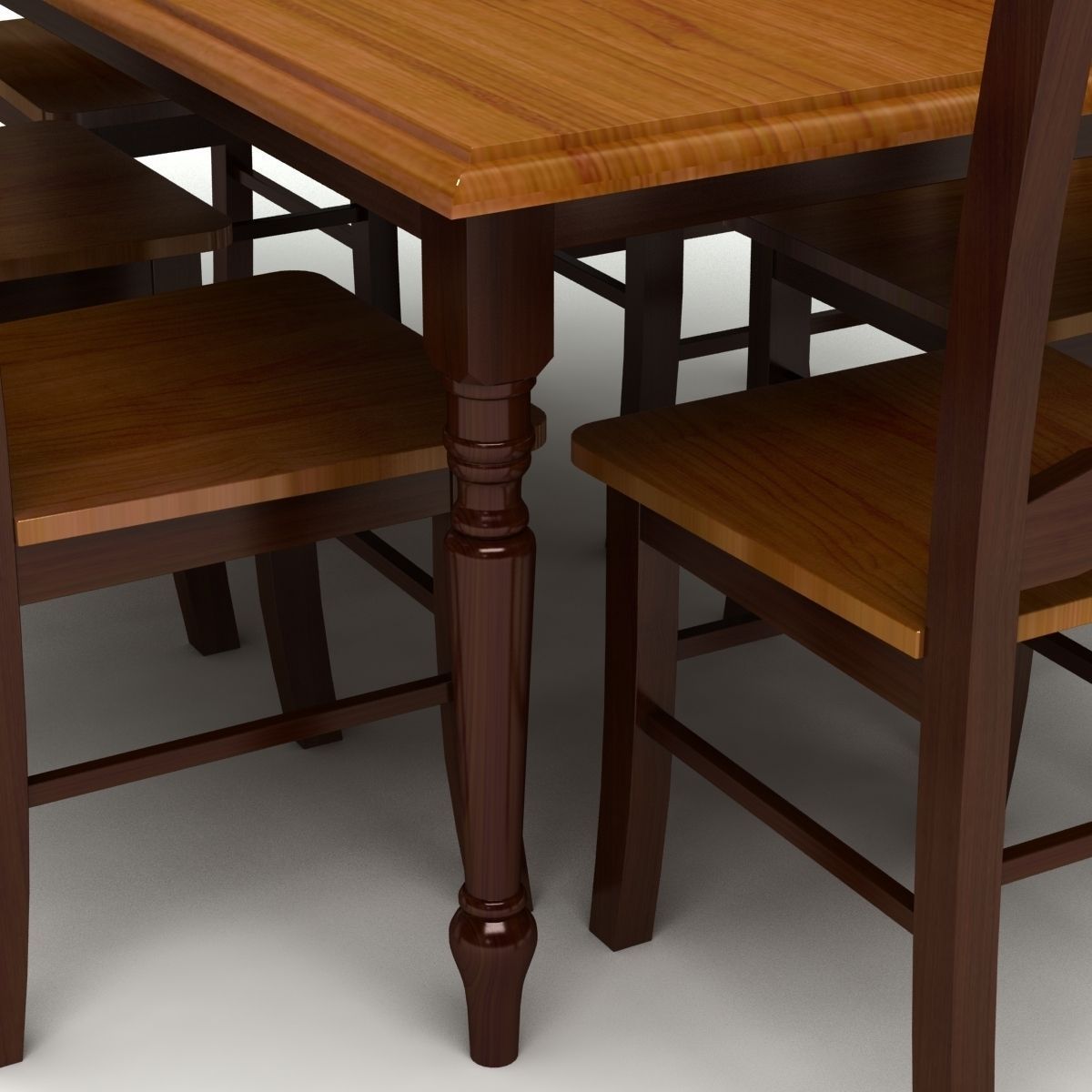 Chair and Table Set 3D model_4