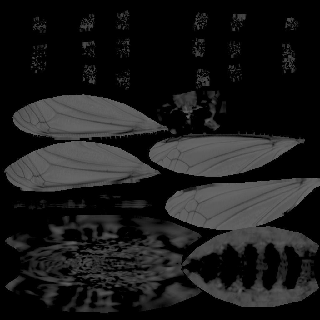 Mosquito animated and rigged Low-poly 3D model_4