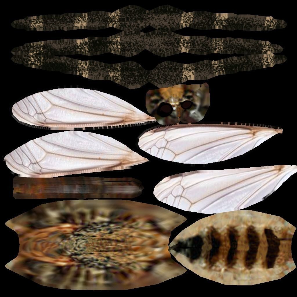 Mosquito animated and rigged Low-poly 3D model_1